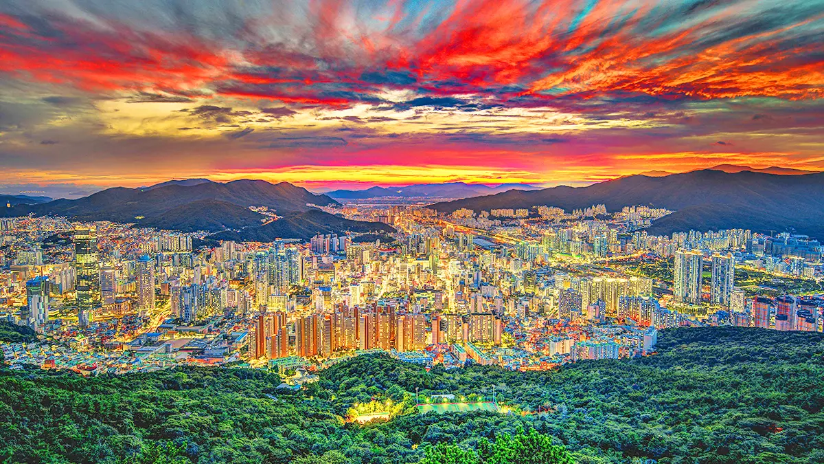 황령산 봉수대 일몰 야경